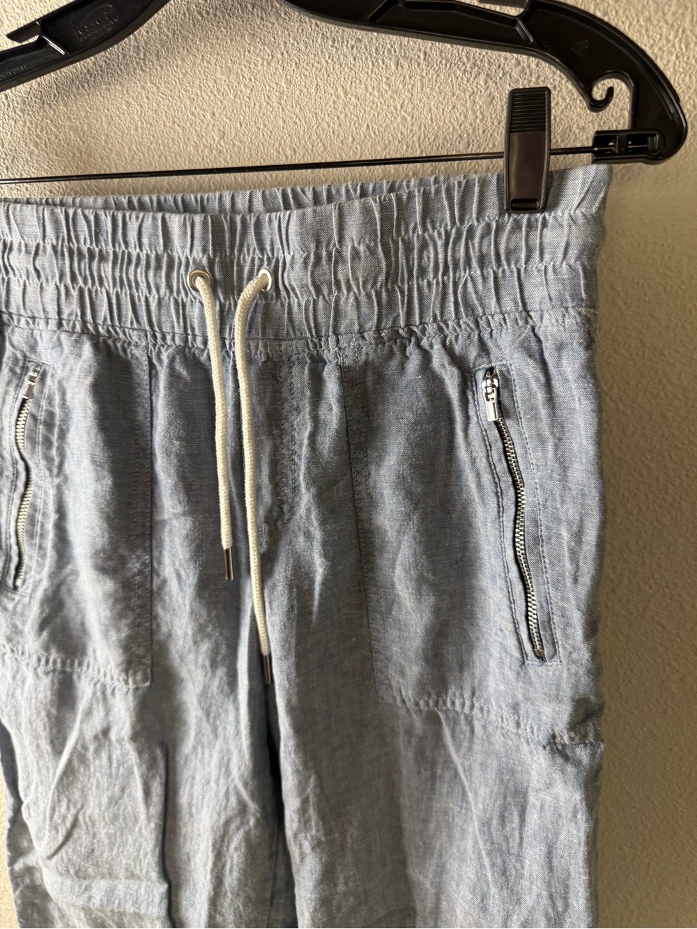 Athleta Cabo Linen Wide Leg Pant Chambray Blue Athleisure Casual Women’s Size 2 - Picture 7 of 12